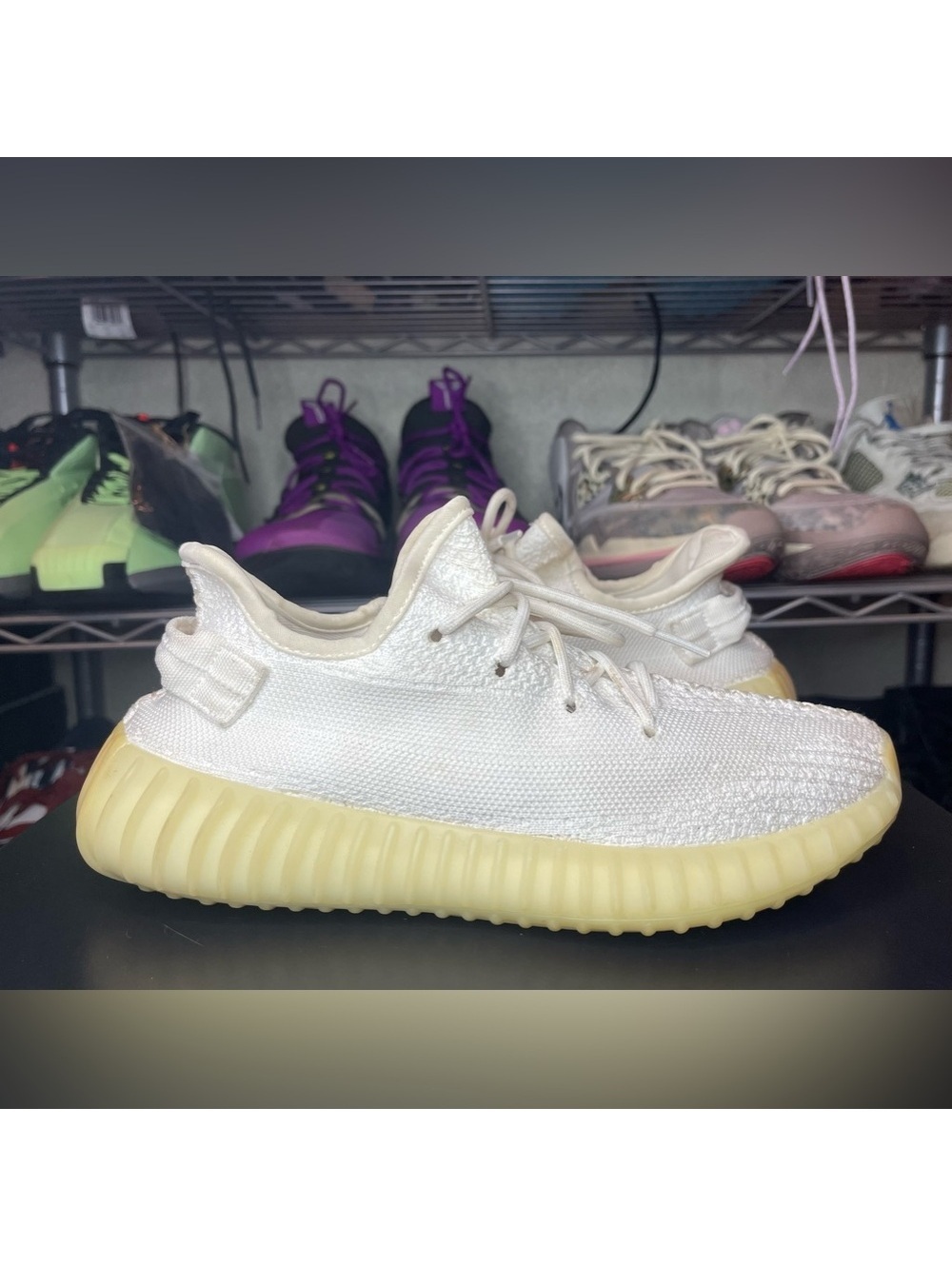 Adidas Yeezy Boost 350 V2 Cream Triple White Low Sneakers Mens Size 7.5 CP9366